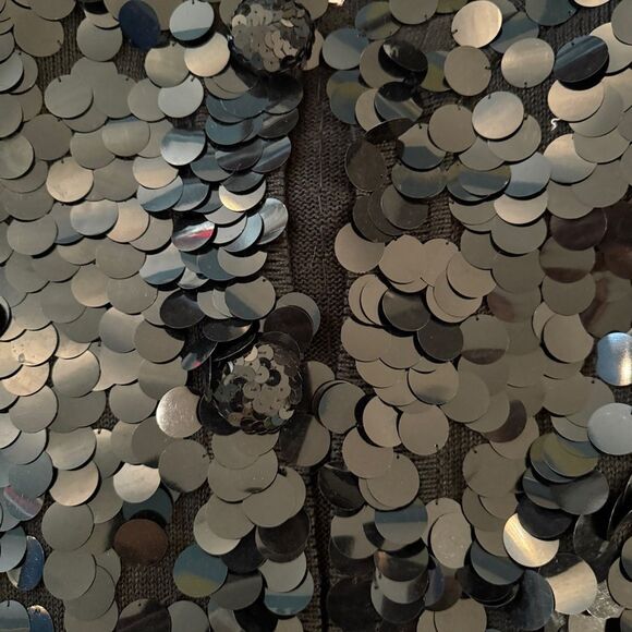 Express Tricot Vintage Large Sequin Disc Cardigan Jacket - Picture 4 of 12